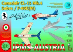Canadair CL-13A Sabre Mk.4 Sabre / F-86E(M) Pattuglia Acrobatica 4° Aerobrigata „Cavallino Rampante“ Aeronautica Militare (1956) 1:33